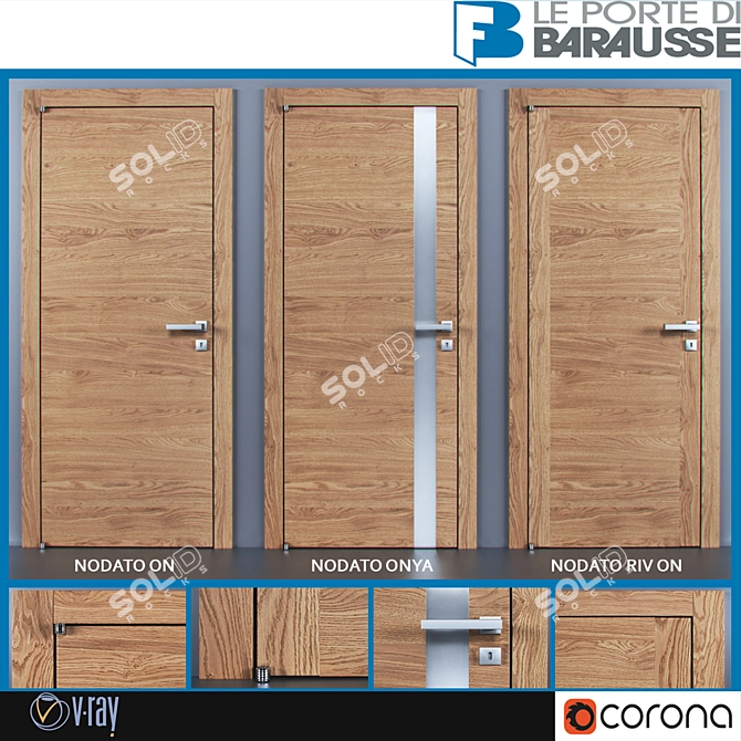 Elegant Barausse Doors 3D model image 1