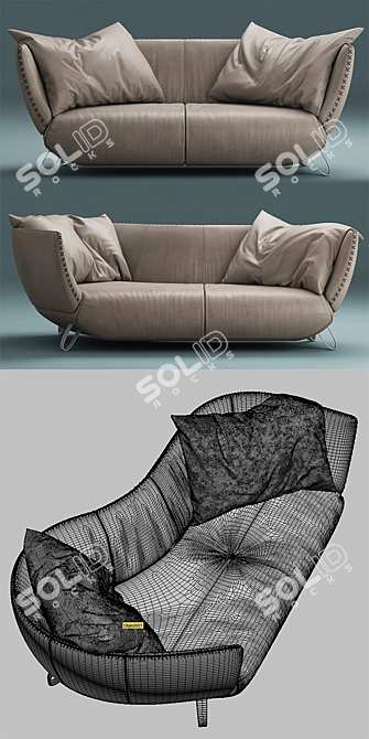Luxury DS-102 Sofa: Elegant Comfort 3D model image 3