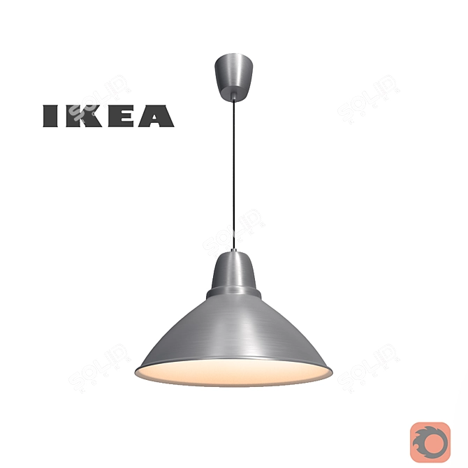 Sleek Aluminum Pendant Lamp 3D model image 1