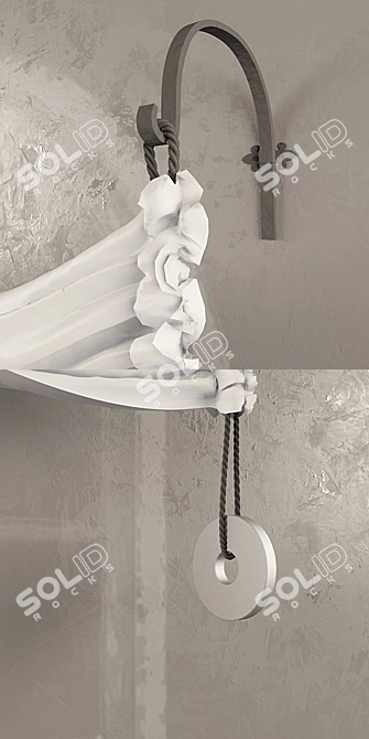 Product Title: Asymmetrical Curtain with Counterweight 3D model image 3