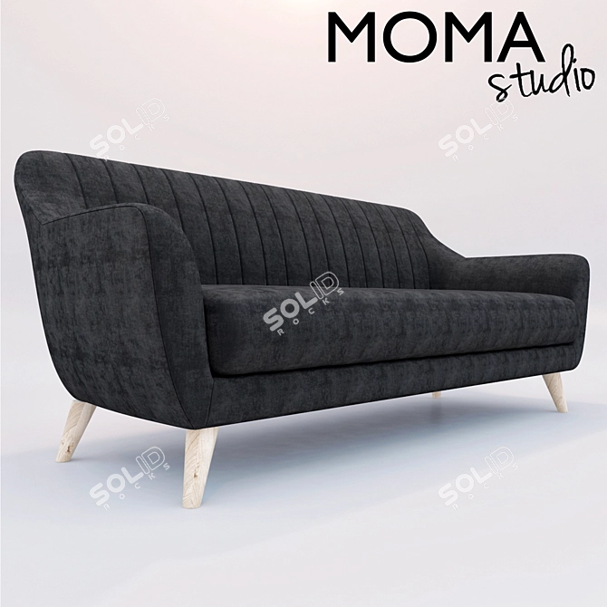 Modern Dark Grey Sofa Charlie 3D model image 1