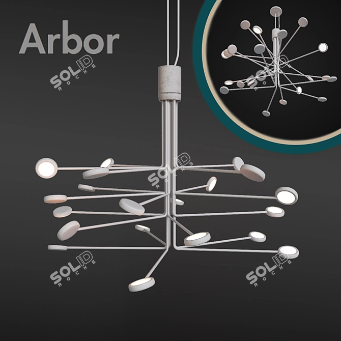 Modern Tree Pendant Light 3D model image 1