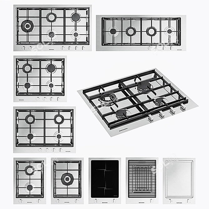 Barazza Set - Versatile Cooktops & Grills 3D model image 1