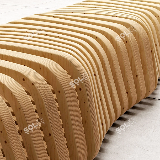 Modern Parametric Bench: Versatile Design for Any Space 3D model image 2