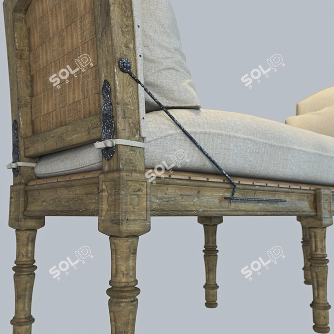 Modern Loftdesigne Model 163 - Stylish Wooden Bench 3D model image 2