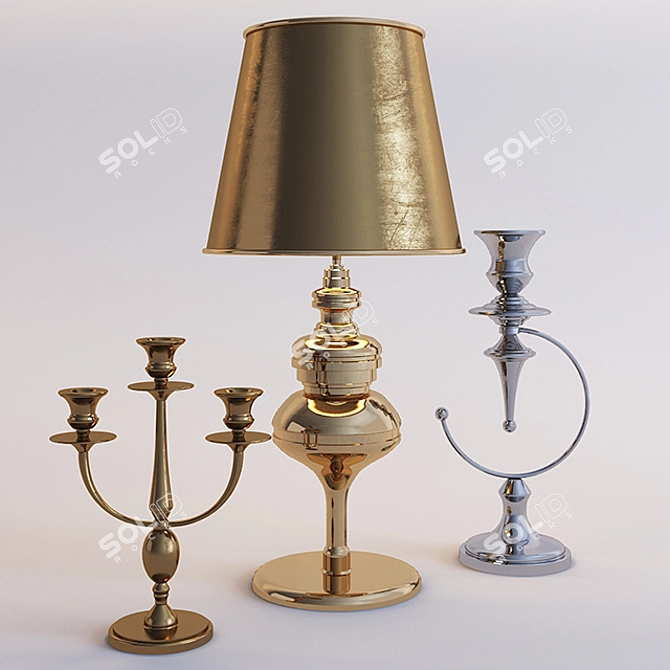 Elegant Home Decor Set 3D model image 1