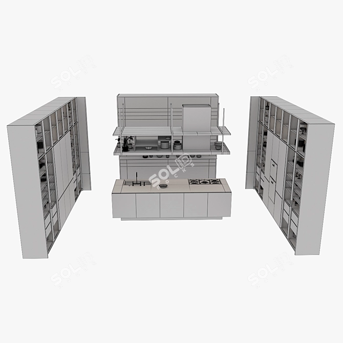 Poliform Varenna Artex: Contemporary Kitchen Solution 3D model image 3