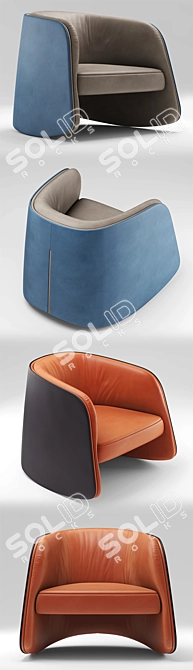 Sleek Leather Chair - DS-900 3D model image 2