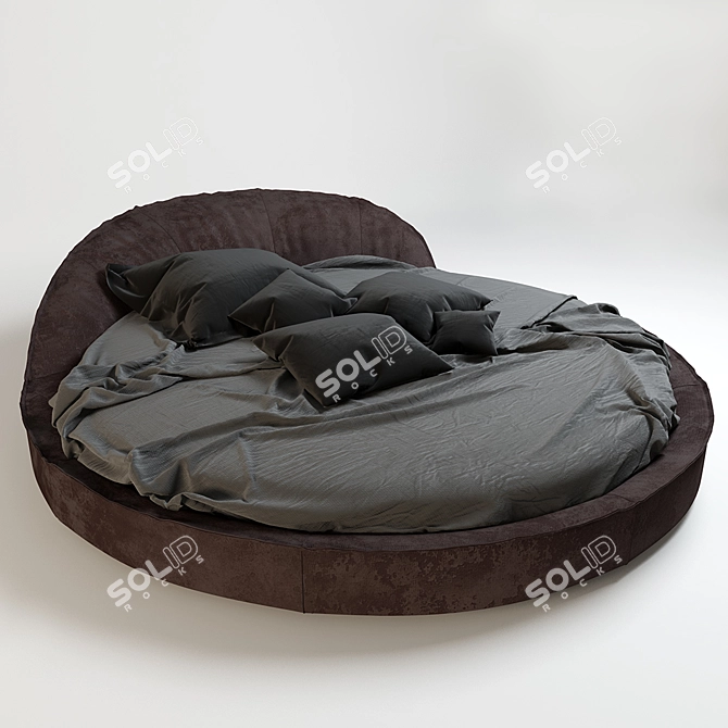 Elegant Round Jazz Night Bed 3D model image 1
