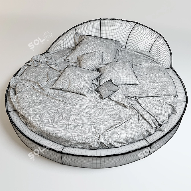Elegant Round Jazz Night Bed 3D model image 3