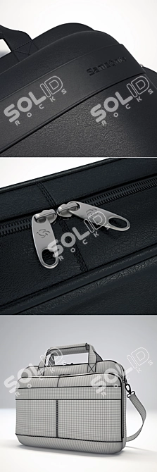 Samsonite Leather Slim Brief: Sleek and Professional 3D model image 3