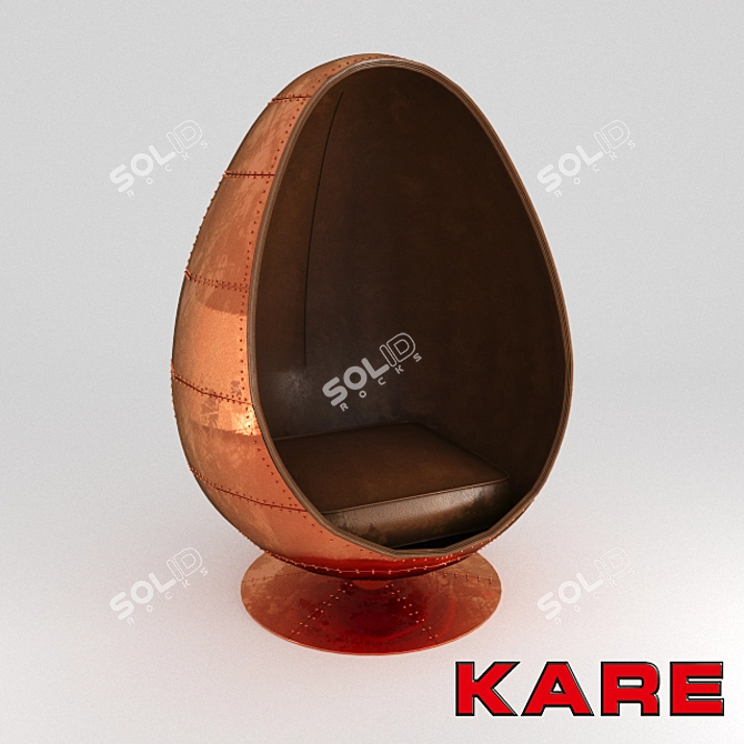 Copper Eye Ball Swivel Armchair 3D model image 1