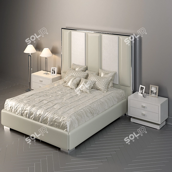 Rugiano Stripe Bed Set 3D model image 1