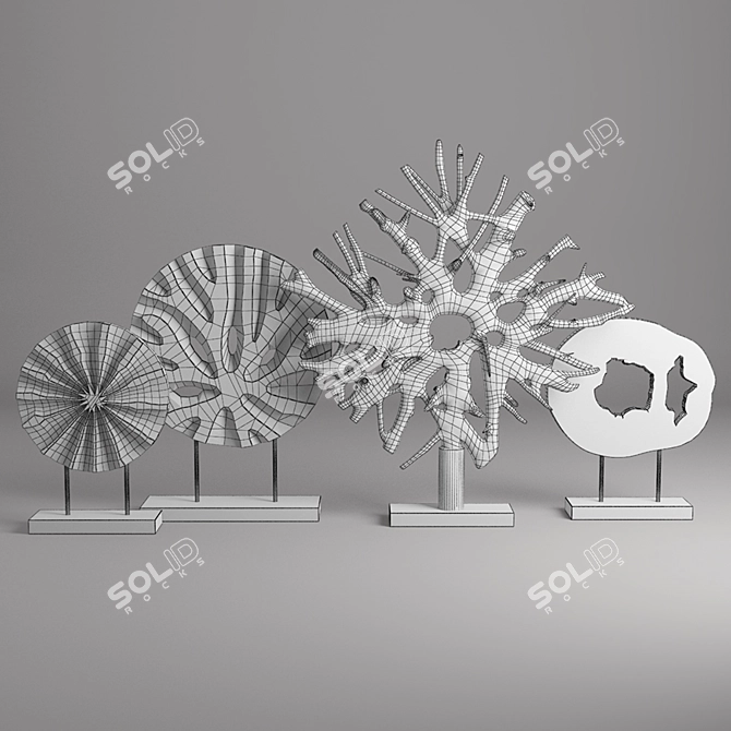 Rustic Wood Decor Set 3D model image 3