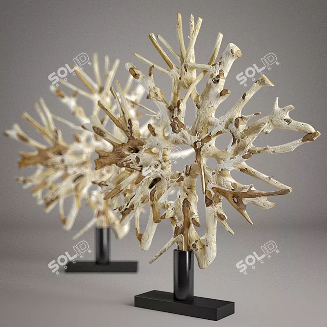 Rustic Wood Decor Set 3D model image 5