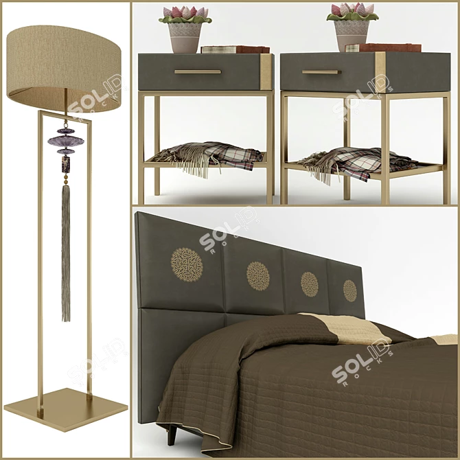 Luxurious Bedroom Set: Lucrezia - Erik 3D model image 2