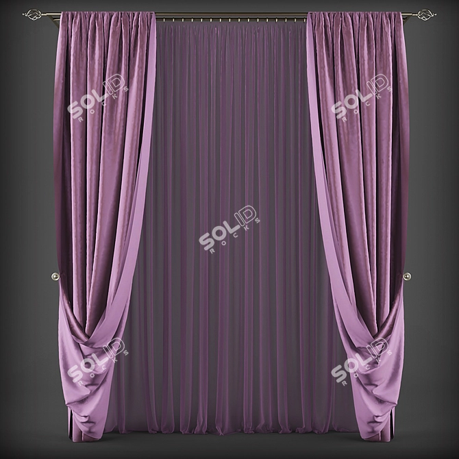 Classic Elegance: Timeless Curtains 3D model image 1