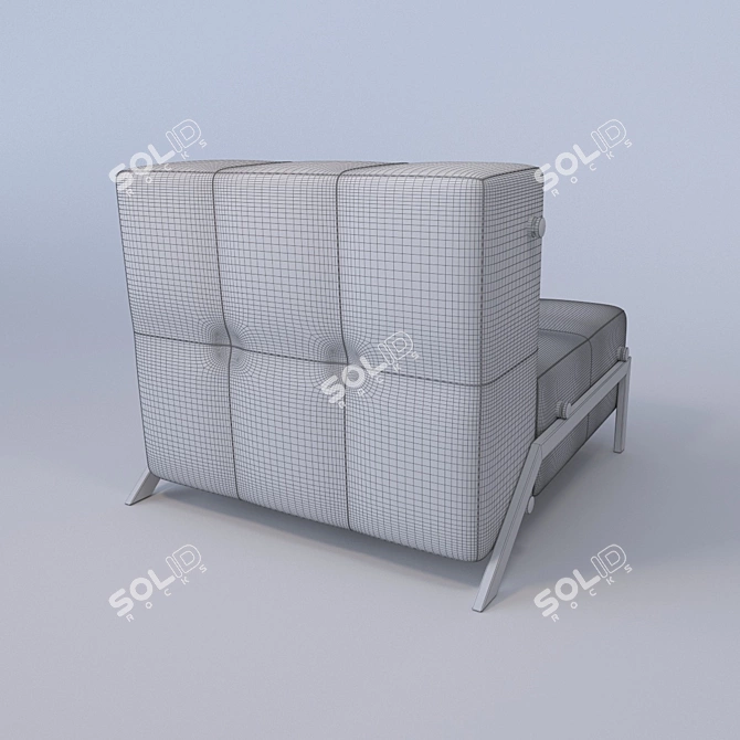 Burgundy Modular Chair: Texture & Bump 3D model image 3