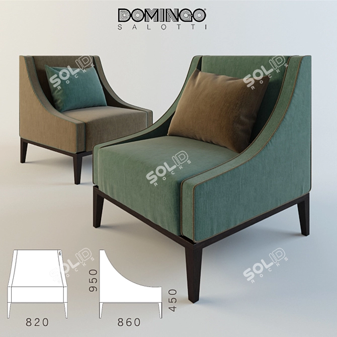 Domingo Salotti Sikka Chair: Modern & Stylish Armchair 3D model image 1