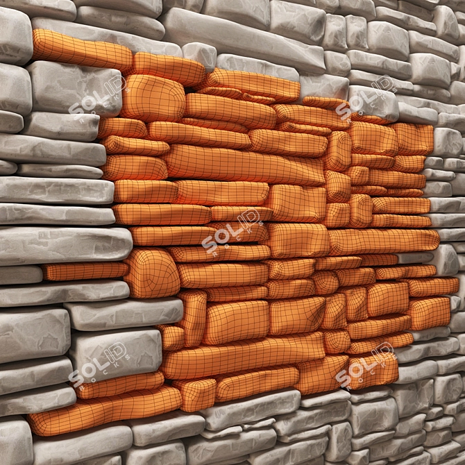 Stone Panel Decoration 3D model image 3