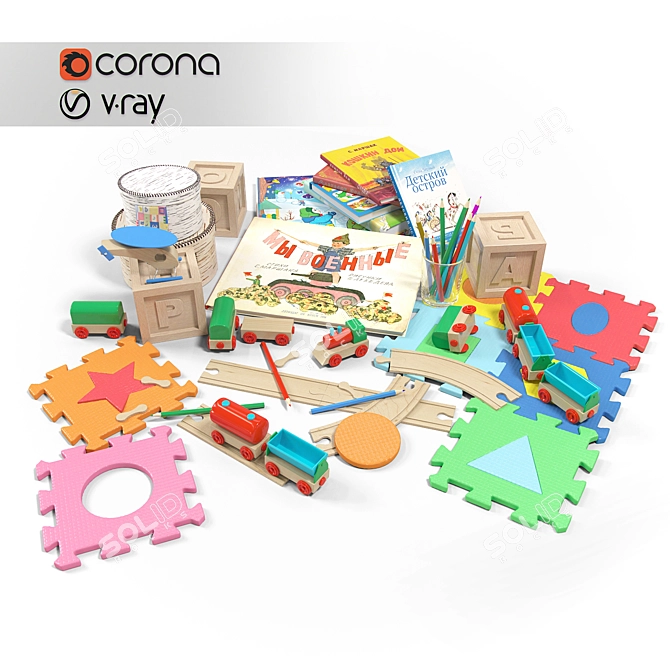 Poly Toy Set 3D model image 1