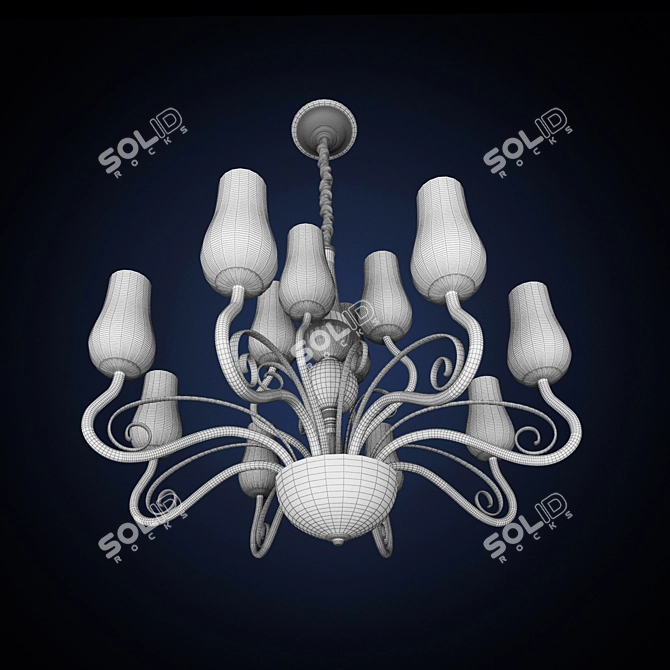 Ella 12-Light Chandelier 3D model image 3