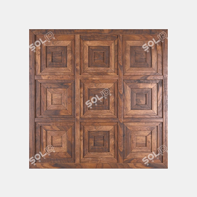 Rustic Wood Panel 3D model image 1