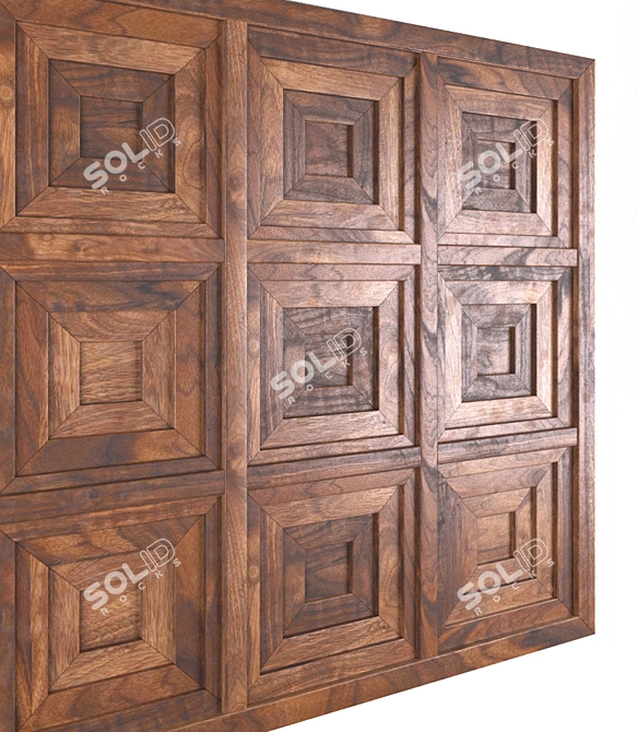 Rustic Wood Panel 3D model image 2