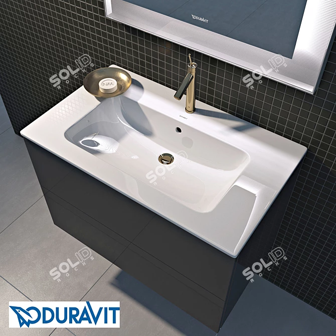 Duravit L-cube Sink Stand & Mirror 3D model image 3
