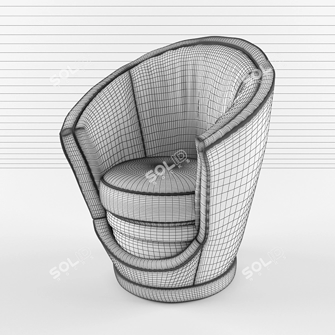 Elegant Swivel Chair 3D model image 2