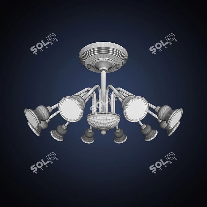 Elegant Saluto Chandelier 3D model image 2