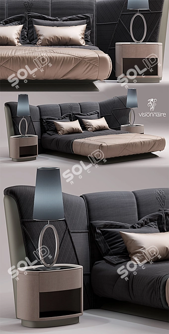 Elegant Plaza Bed Design 3D model image 2