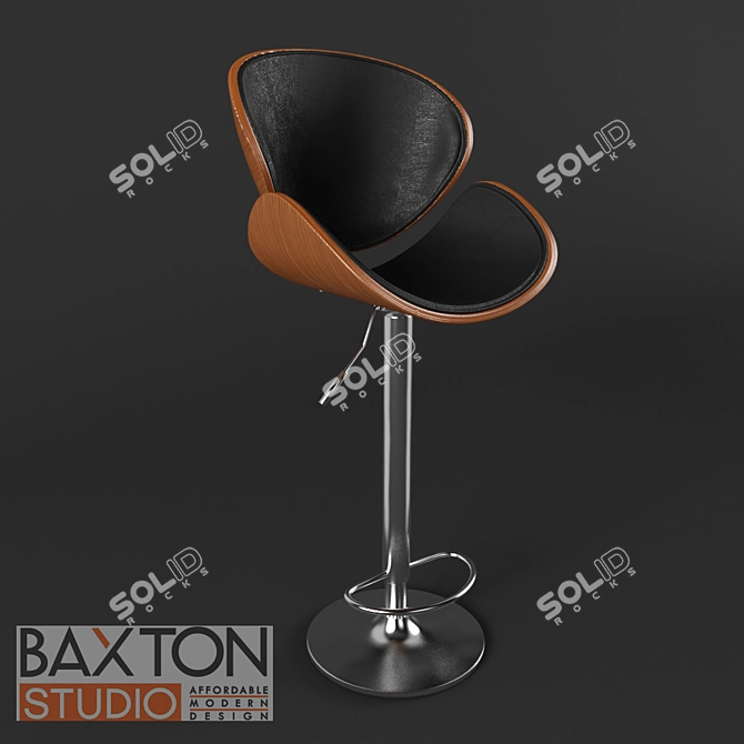 Crocus Walnut Swivel Bar Stool 3D model image 1