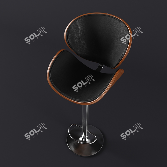 Crocus Walnut Swivel Bar Stool 3D model image 2