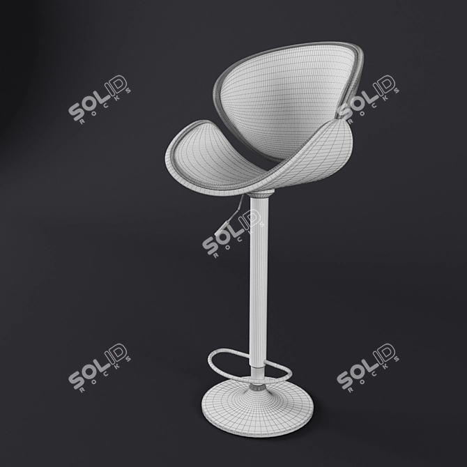 Crocus Walnut Swivel Bar Stool 3D model image 3