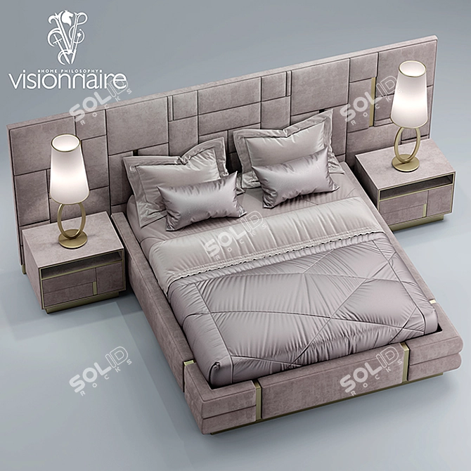 Luxurious Bed of Elegance 3D model image 1