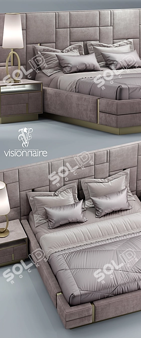 Luxurious Bed of Elegance 3D model image 2