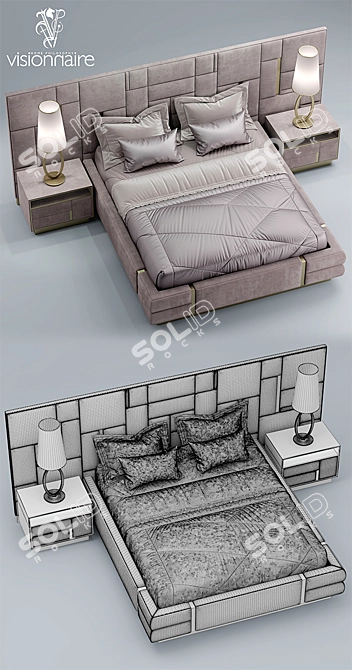 Luxurious Bed of Elegance 3D model image 3