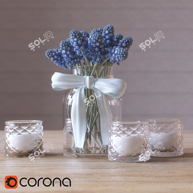 Muscari Hyacinthaceae Candle 3D model image 1