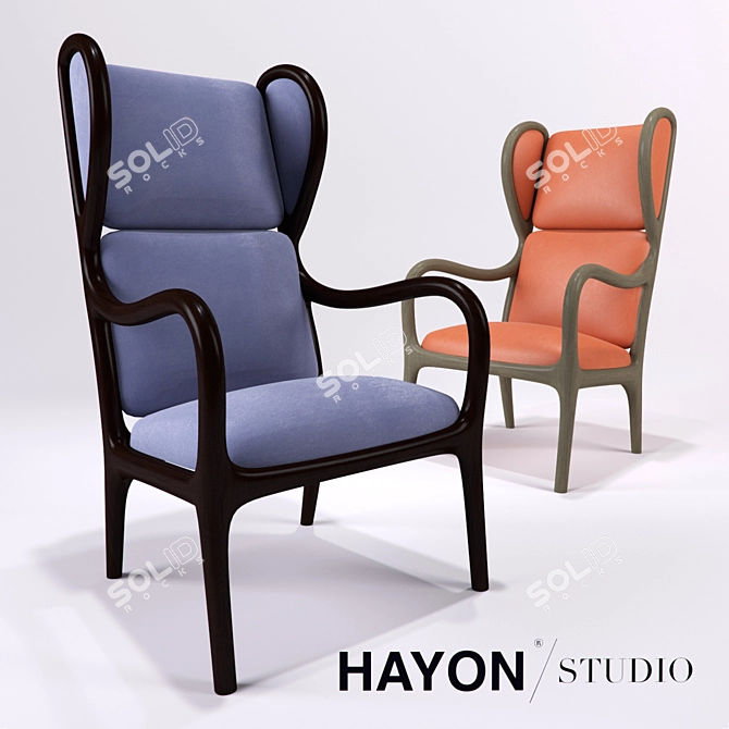 Luxury Walnut Bergerè Armchair 3D model image 1