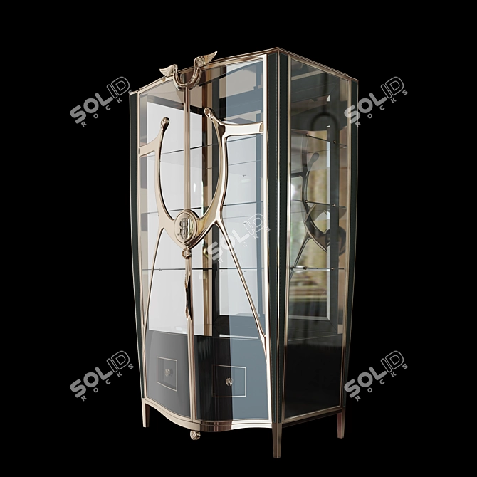 PARS Showcase: Enhanced Viewing with Glass Doors & Mirrored Back Wall 3D model image 3