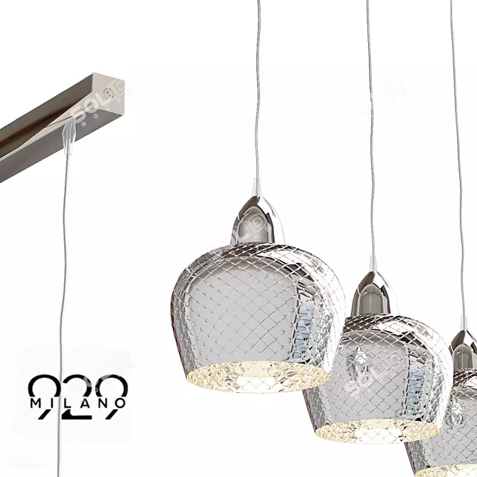 929Milano Vetri Cromo-Ambra - Elegant and Contemporary Lighting Fixture 3D model image 2