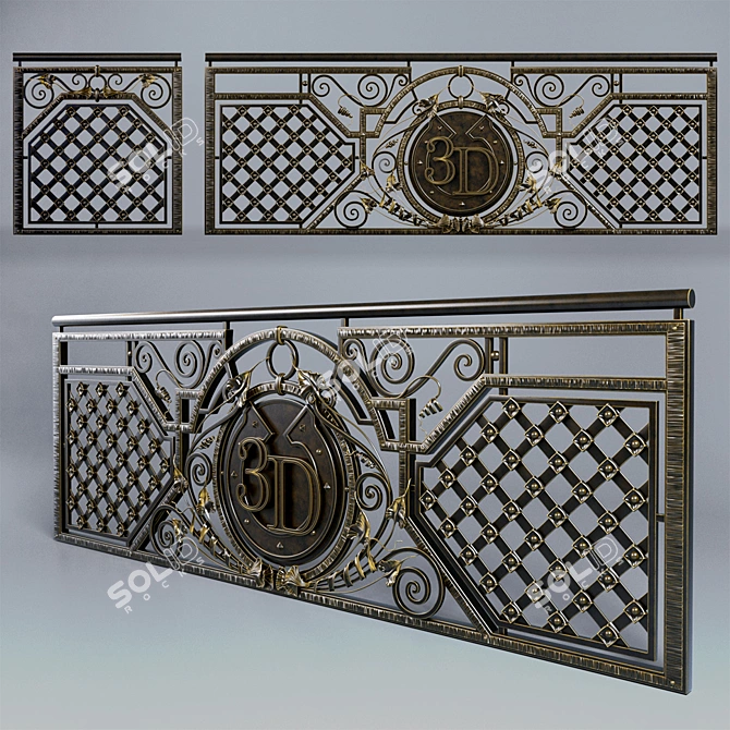 Personalized Alphabet Railing for Balcony & Terrace 3D model image 1