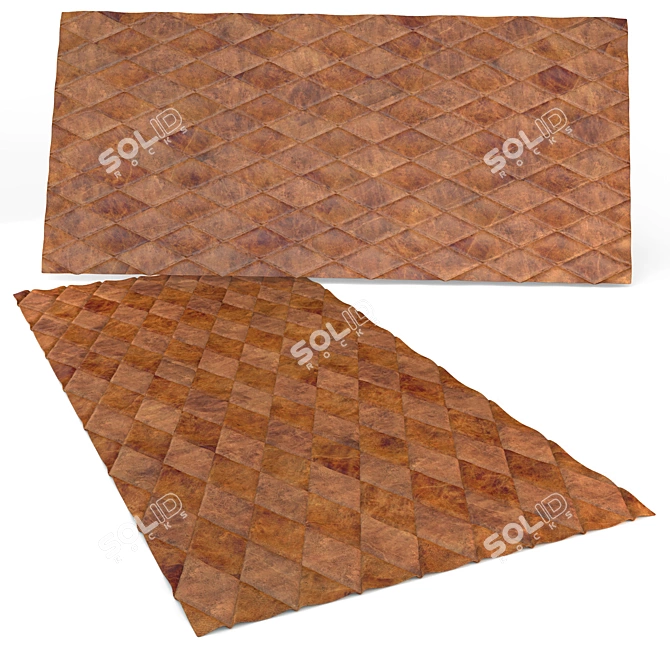 Lozenges Leather Rug - 1.2m x 2.4m, 135k Polys 3D model image 1