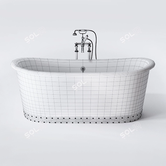 Ambra Copper-Clad Bath with Coventry Faucet 3D model image 2