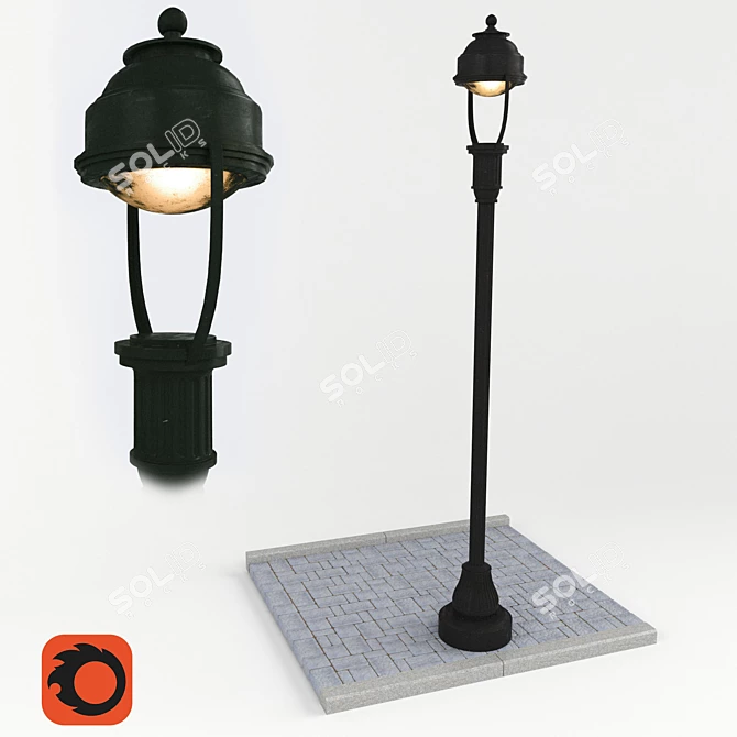 Urban Pathway Streetlamp Set 3D model image 1