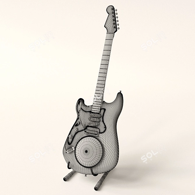 Melody Master Guitar Clock 3D model image 3