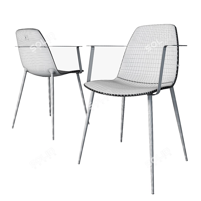 Sophisticated Armrested Marguerite Chair 3D model image 3