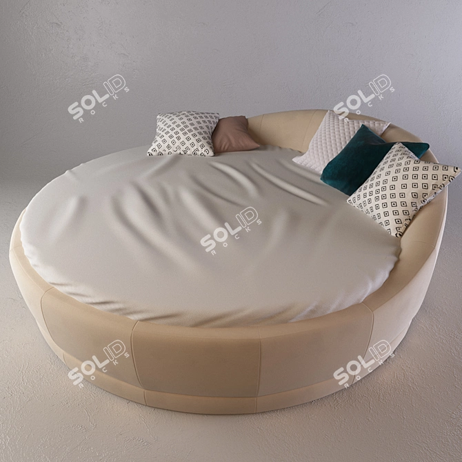 Title: Evanty Orchidea Round Bed - Elegant and Spacious 3D model image 2