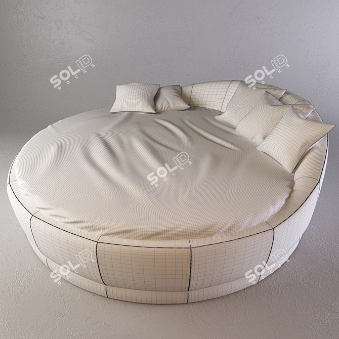 Title: Evanty Orchidea Round Bed - Elegant and Spacious 3D model image 3